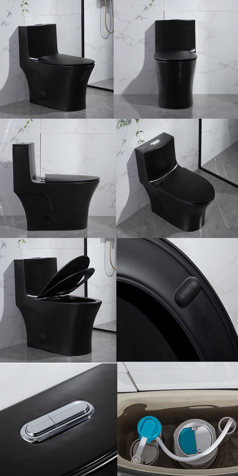 Cupc Sanitary Ware American Style Standard Modern Bathroom Wc Ceramic Green Water Closet Bowl Floor Mounted Porcelain Smart Matt Black One Piece Toilet