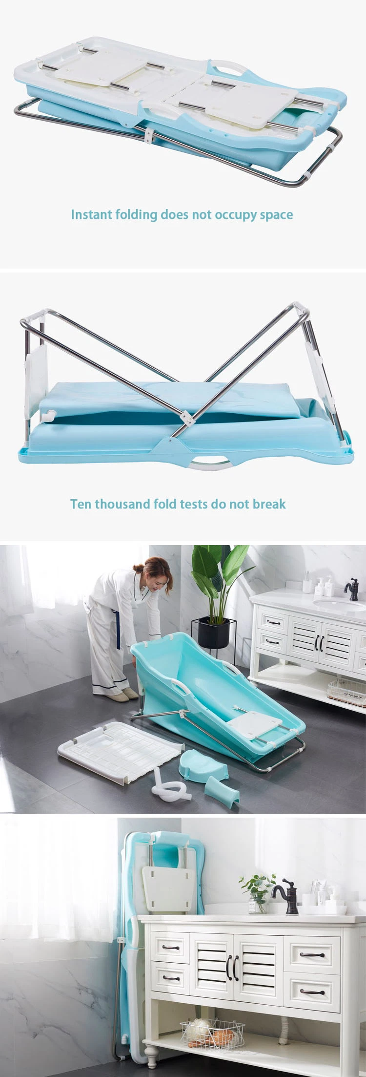 2023 SGS Test Passed Adult Plastic Foldable Newest Type PP5 Portable Bathtub